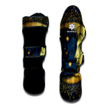 Vintage Moon And Sun Print Muay Thai Shin Guard