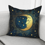 Vintage Moon And Sun Print Pillow Cover