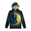 Vintage Moon And Sun Print Pullover Hoodie