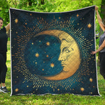 Vintage Moon And Sun Print Quilt