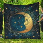 Vintage Moon And Sun Print Quilt