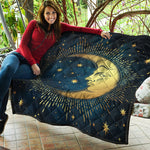 Vintage Moon And Sun Print Quilt