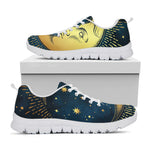 Vintage Moon And Sun Print White Sneakers