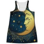 Vintage Moon And Sun Print Women's Racerback Tank Top