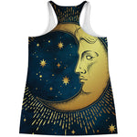 Vintage Moon And Sun Print Women's Racerback Tank Top