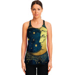 Vintage Moon And Sun Print Women's Racerback Tank Top