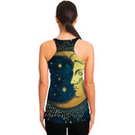 Vintage Moon And Sun Print Women's Racerback Tank Top