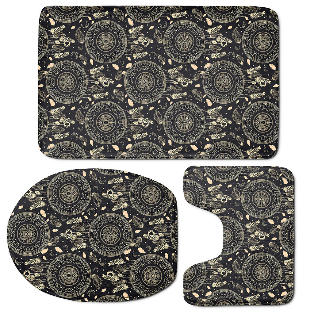Vintage Native Dream Catcher Print 3 Piece Bath Mat Set