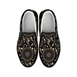 Vintage Native Dream Catcher Print Black Slip On Shoes
