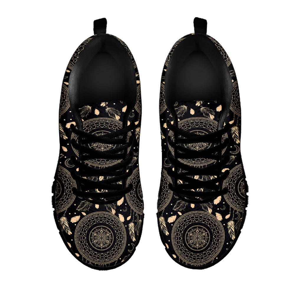 Vintage Native Dream Catcher Print Black Sneakers