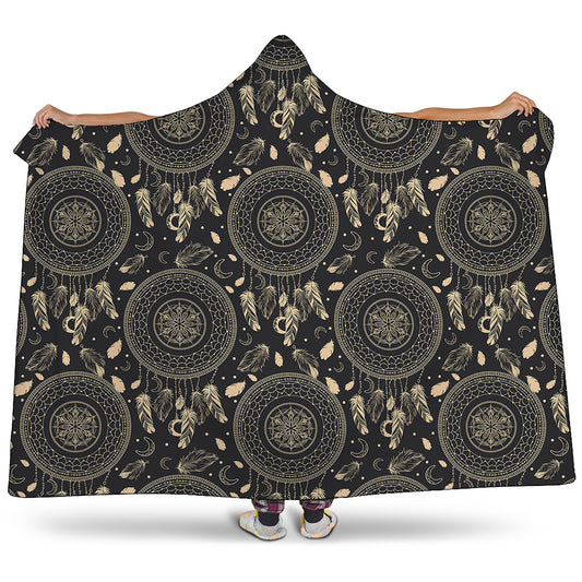 Vintage Native Dream Catcher Print Hooded Blanket
