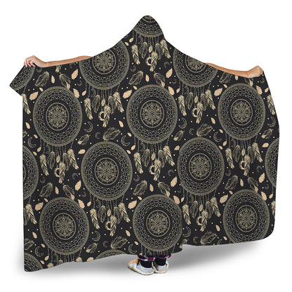 Vintage Native Dream Catcher Print Hooded Blanket