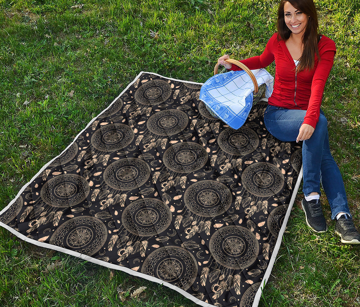 Vintage Native Dream Catcher Print Quilt