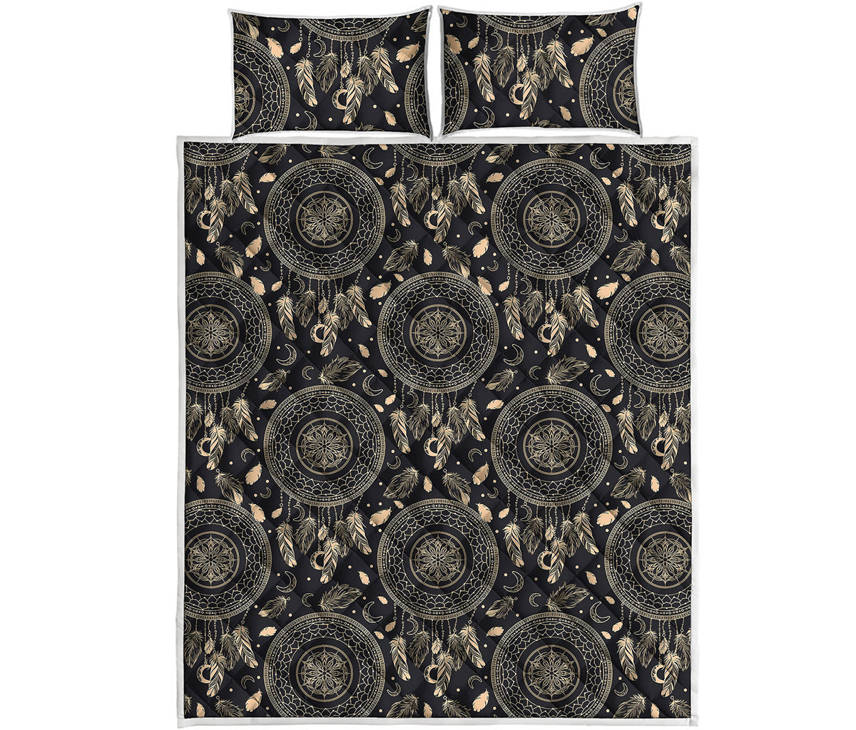 Vintage Native Dream Catcher Print Quilt Bed Set
