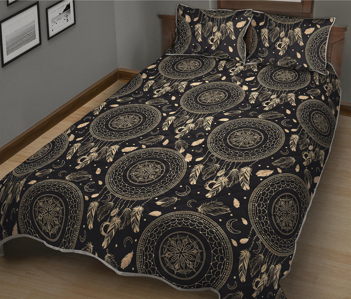 Vintage Native Dream Catcher Print Quilt Bed Set