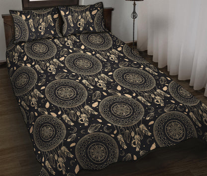Vintage Native Dream Catcher Print Quilt Bed Set