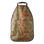 Vintage Orange Bohemian Floral Print Car Seat Organizers