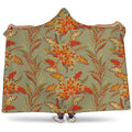 Vintage Orange Bohemian Floral Print Hooded Blanket