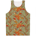 Vintage Orange Bohemian Floral Print Men's Tank Top