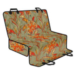 Vintage Orange Bohemian Floral Print Pet Car Back Seat Cover