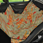Vintage Orange Bohemian Floral Print Pet Car Back Seat Cover
