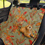 Vintage Orange Bohemian Floral Print Pet Car Back Seat Cover