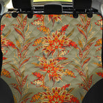 Vintage Orange Bohemian Floral Print Pet Car Back Seat Cover