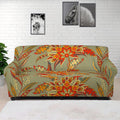 Vintage Orange Bohemian Floral Print Sofa Cover