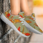 Vintage Orange Bohemian Floral Print Sport Shoes GearFrost
