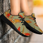 Vintage Orange Bohemian Floral Print Sport Shoes GearFrost