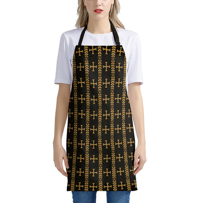 Vintage Orthodox Pattern Print Apron