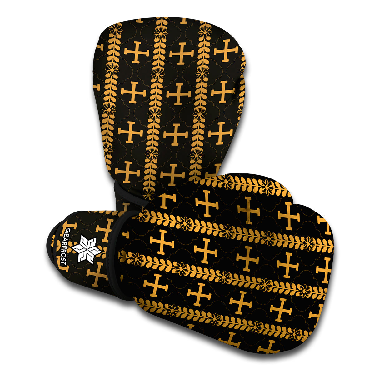 Vintage Orthodox Pattern Print Boxing Gloves