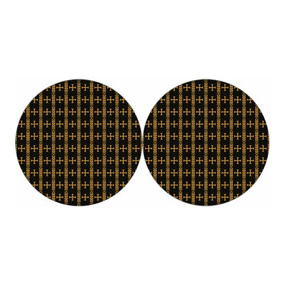Vintage Orthodox Pattern Print Car Coasters