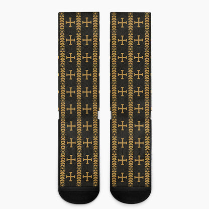 Vintage Orthodox Pattern Print Crew Socks
