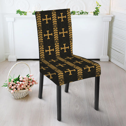 Vintage Orthodox Pattern Print Dining Chair Slipcover