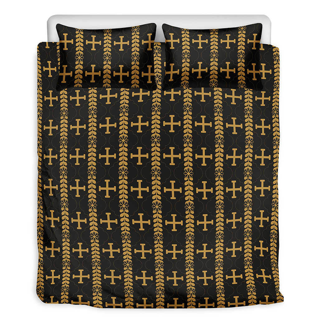 Vintage Orthodox Pattern Print Duvet Cover Bedding Set
