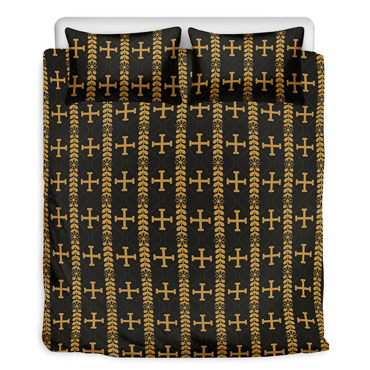 Vintage Orthodox Pattern Print Duvet Cover Bedding Set