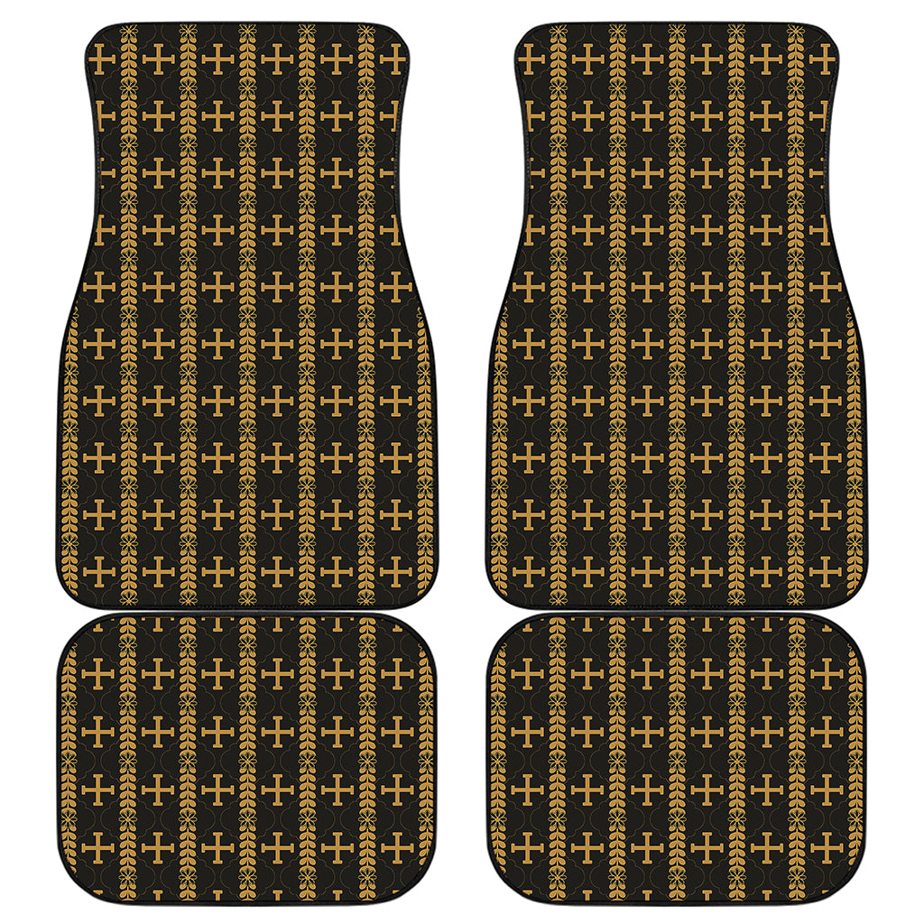 Vintage Orthodox Pattern Print Front and Back Car Floor Mats