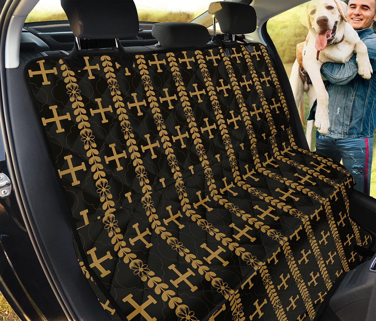 Vintage Orthodox Pattern Print Pet Car Back Seat Cover