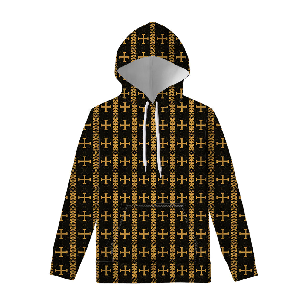 Vintage Orthodox Pattern Print Pullover Hoodie