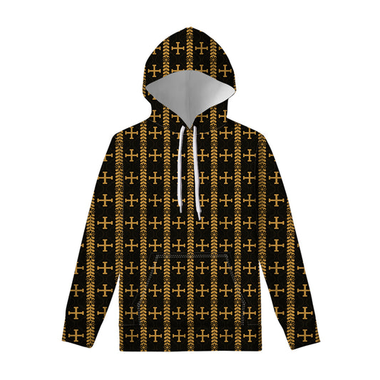 Vintage Orthodox Pattern Print Pullover Hoodie