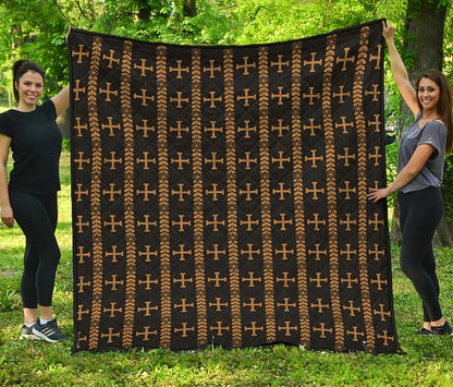 Vintage Orthodox Pattern Print Quilt