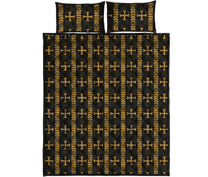 Vintage Orthodox Pattern Print Quilt Bed Set