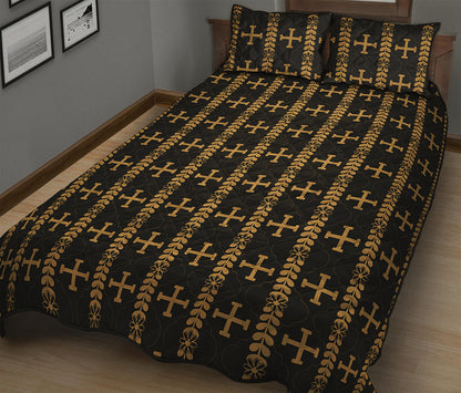 Vintage Orthodox Pattern Print Quilt Bed Set