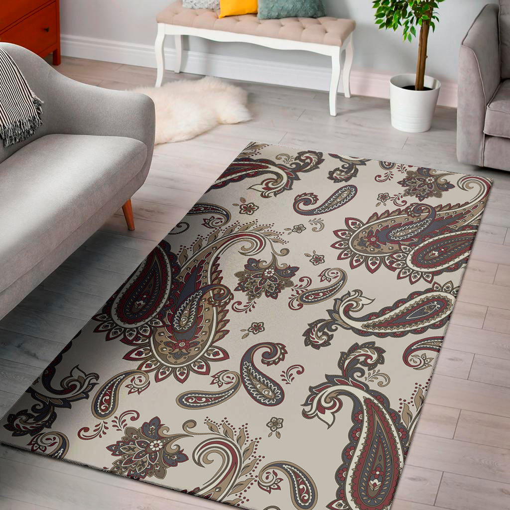 Vintage Paisley Pattern Print Area Rug