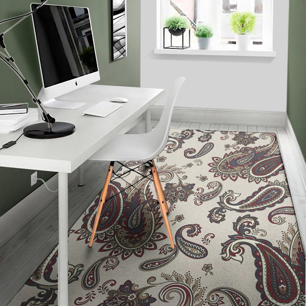Vintage Paisley Pattern Print Area Rug