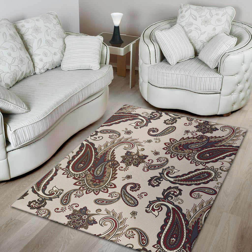 Vintage Paisley Pattern Print Area Rug