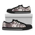 Vintage Paisley Pattern Print Black Low Top Sneakers
