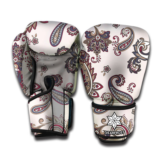 Vintage Paisley Pattern Print Boxing Gloves