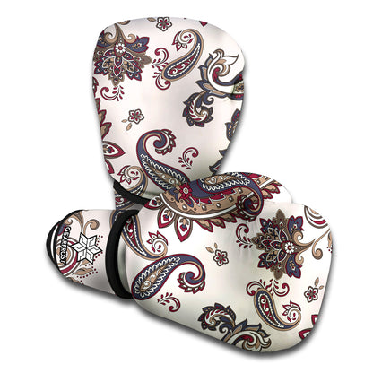 Vintage Paisley Pattern Print Boxing Gloves
